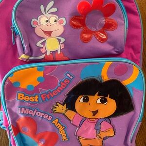Dora the Explorer Kids Backpack Set - Purple and Blue